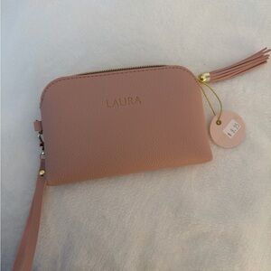 Aura Blush Leather Wristlet
